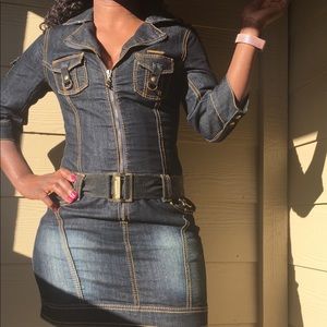 Dark blue denim dress